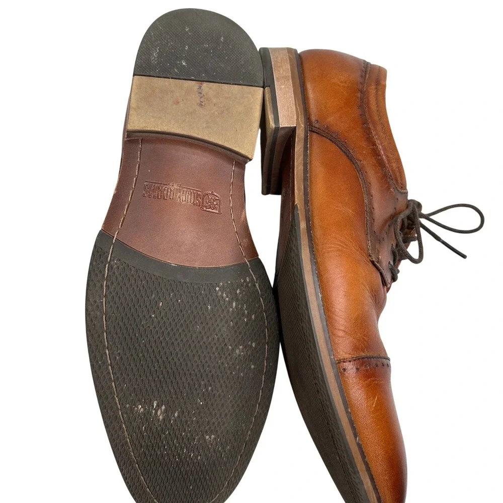 Stacy Adams‎ Men's Tan Leather Cap Toe Oxford Dress Shoes 25304-221 Brown 8.5M